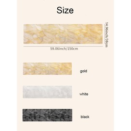 Hosoncovy Table Runner Non-slip Decorative PVC Table Mats Placemat Protective Heat Resistant Mats for Home Party Kitchen Dining Wedding Decor (150CM X 38CM) (Gold)