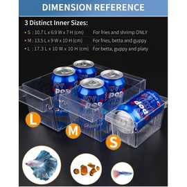 Pawfly Aquarium Fish Incubator Acrylic Incubator Tank with Suction Cups Medium Insulation Box for Baby Fish Shrimp Betta and Guppy