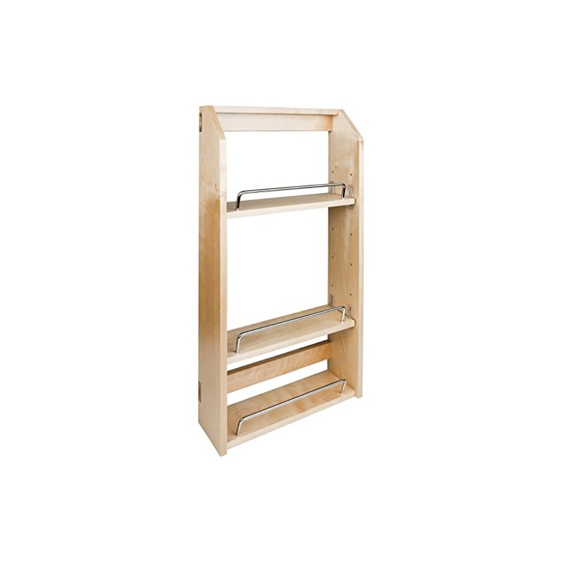 Hardware Resources SPR12A Wall Cabinet Adjustable Spice Rack, Hard Maple