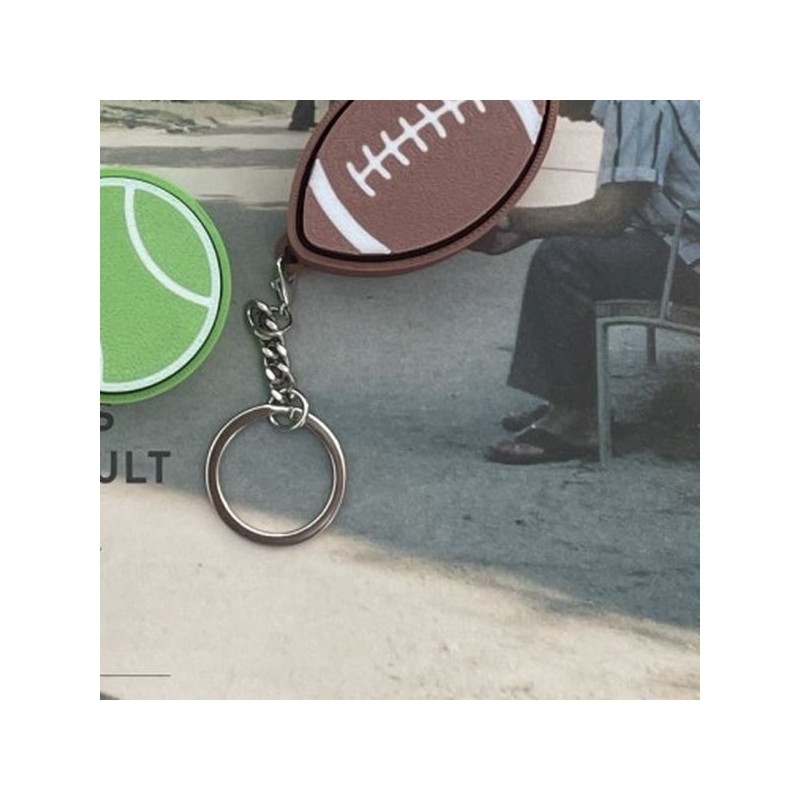 Sports ball shape three-dimensional button tactile play portable keychain bag