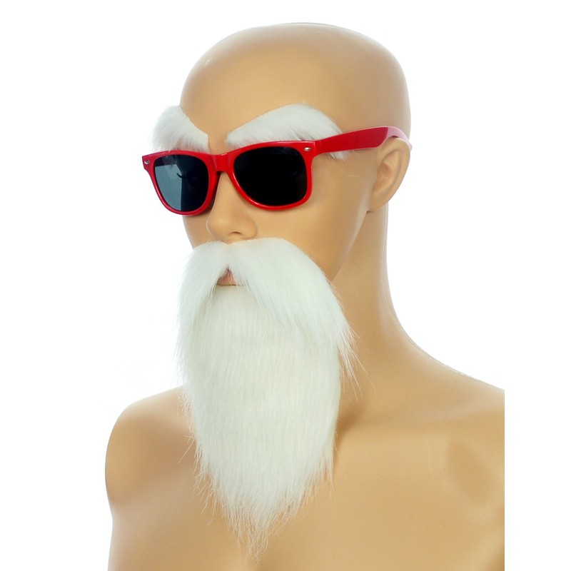 Party Chili Kame Sennin Master Roshi Costume White Beard Mustache