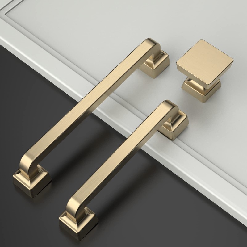 Amerdeco 10 Pack Brushed Gold Cabinet Knobs 1.2 Inch(30mm) Gold