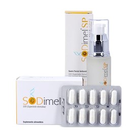 Sodimel Kit Antioxidante Cápsulas + Sérum Facial | 60 cápsulas y sérum 30 g, estrés oxidativo, piel, sueño y vitalidad