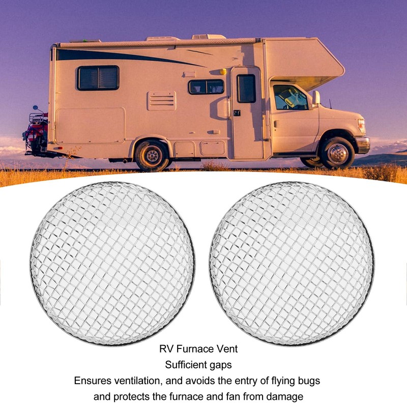 2Pcs RV Furnace Vent 2.8in Round Stainless Steel Flying Bug