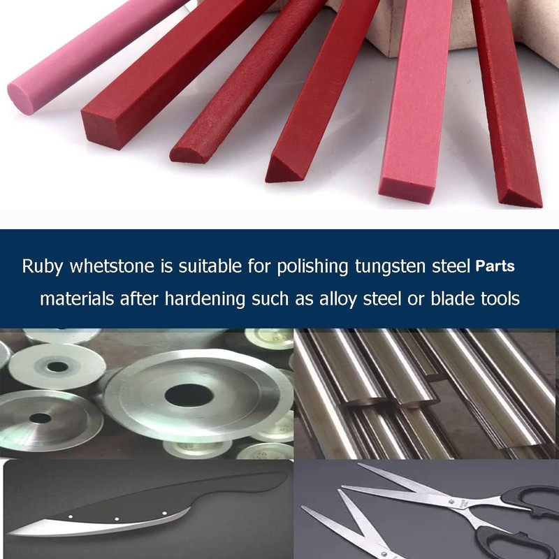 CHEERBRIGHT 6PCS 3000# Ruby Whetstone Sharpening Stone Set, Variety of