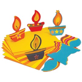 Springboard Card Diwali Diyas Activity Pack - Make Your Own Diwali Card Divas - Arts and Crafts for Kids - DIY Diwali Decorations for All Ages - 30-Pack - 18 x 12 cm - Assorted Colours