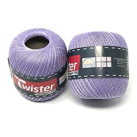 Twister Crochet Yarn Purple Hand Knitting Yarn Cotton Yarn 2 x 100 g