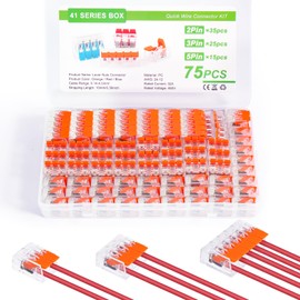 YIIFELL YIIFELL Kabelverbinder, 75 Stck Verbindungsklemmen mit Bet?tigungshebel, 4mm2 Leiter Klemme Lsterklemme, Kabelklemmen Elektro fr Feste Kabe 2-3-5 Leiter
