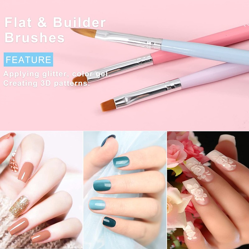 TEOYALL TEOYALL Nail Art Brushes, Nail Design Painting Brushes Builder