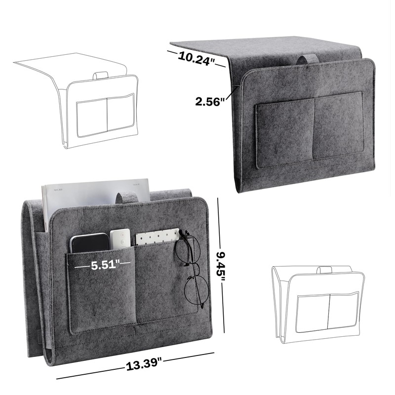 YOUDENOVA Bedside Caddy, Bedside Organizer for Dorm Room, Bunk Bed,