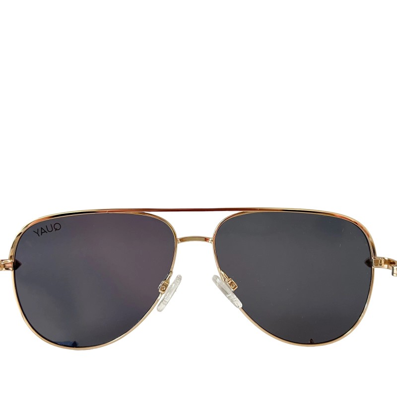 Quay Australia High Key Micro Sunglasses Medium Gold Polarized