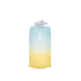 Vapur Collapsible Water Bottle With Carabiner, Compact Bottle Folds Flat For Hydration On The Go, Ideal for Traveling, Hiking or Camping, 16 Ounce, Malibu, Pack of 1