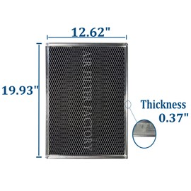 Air Filter Factory 12-5/8 x 19-15/16 x 3/8 Inches Range Hood Charcoal Carbon Vent Filter 2-Pack