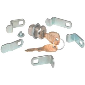 Compx Security C8730 Mailbox Lock MULTI-CAM w/keys  Bright Nickel