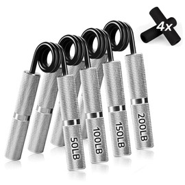 UUJOME Hand Gripper Strengthener Set 4pcs (50lb+100lb+150lb+200lb) - Metal Grip Strength Trainer Slip Resistant - Grip Trainer Forearm Strengthener for Muscle Building, Hand Sensitivity Training
