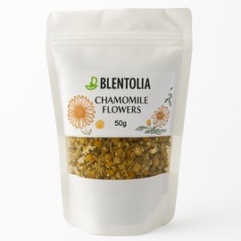 Blentolia Dried Chamomile Flowers – 100% Natural Herbal Tea – Whole Organic Blossoms for Calming Sleep, Relaxation, and Wellness – Caffeine-Free, Non-GMO (1.76 oz / 50g)