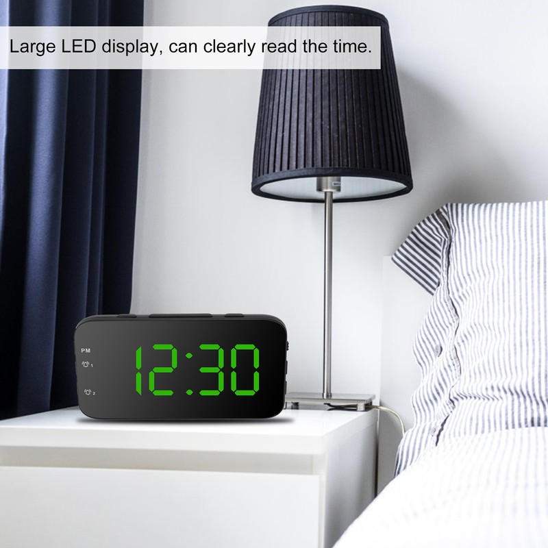 LED Digital Alarm Clock Portable Desk Clock with Snooze for