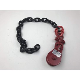 Snatch Block 2 ton with Shackle and 30 inch G80 Chain and Hook Option (Block with Chain)