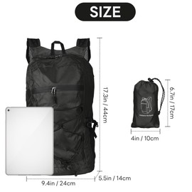 ALXBSONE Hiking Backpack Ultra Lightweight Packable Water Resistant for Travel Camping Outdoor Hiking Daypack Foldable Backpack for Men Women(Black)