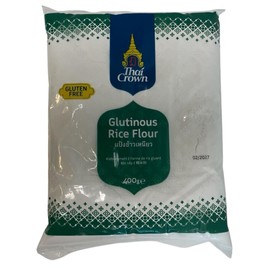 Thai Crown Glutinous Rice Flour 400g (Pack of 2) - Gluten Free 100% Glutinous Flour