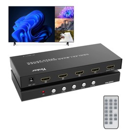 Yinker HDMI Multiviewer Switch 4x1, HDMI Quad Multiviewer Switcher 4 in 1 Out, Supports 4 Display Mode 1080@60Hz with IR Remote