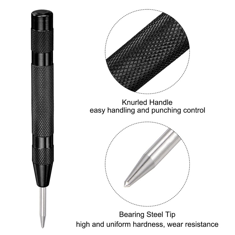 sourcing map Automatic Center Punch, 5-Inch Spring-Loaded Center Hole Puncher