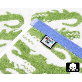 ORIGINAL KIDS 6 Piece Towel Set - Bath Time in A While Crocodile- 2 Bath Towels, 2 Hand Towels, 2 Washcloths - 100% Cotton Jacquard Soft Absorbent Pool Beach Towel Gift - Green Blue