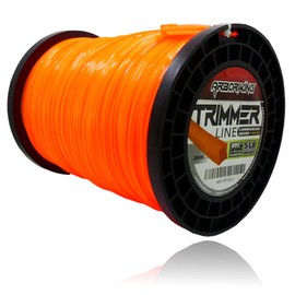 Arbor King 0.095 5LB Square Orange Trimmer line Spool Commercial Grade with Line Cutter