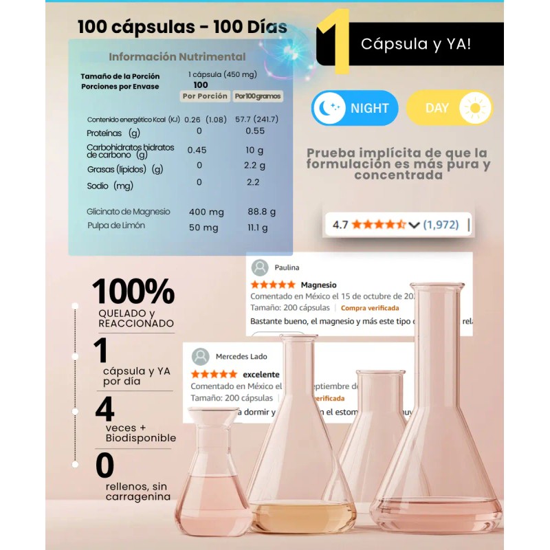 Nsn Glicinato Magnesio 450mg 100 Quelado Dias