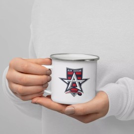 Cheeky Monkey Tees Allen Texas Americans Hockey Team Enamel Mug