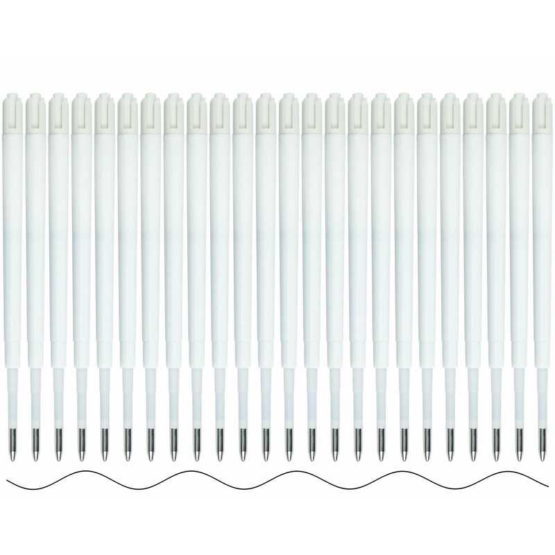 U-RIGHT 24 Pcs Ballpoint Pen Refills 1.0 mm Point Black