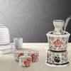 Foraineam Ceramic Sake Set with Warmer, Japanese Style Porcelain Hot
