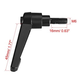 TA-VIGOR 2Pcs Adjustable Clamping Lever Handles, M6 x 16mm Locking Quick Release Push Button Ratchet Screw Knobs, Aluminum Alloy Male Thread Stud Bolts Handle for Machinery & Equipment