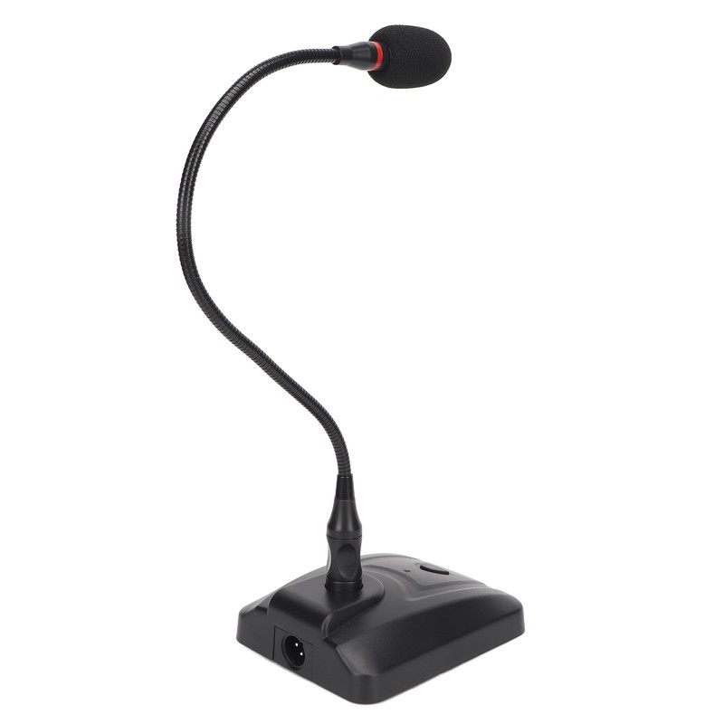 Gooseneck Condenser Microphone Flexible 6.35mm Wired Desktop Microphone for Broadcasting