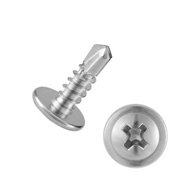 #10 x 1/2" Sheet Metal Screws 350PCS 410 Stainless Steel Truss Head Fast Self Tapping Screws