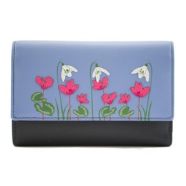 Mala Leather Snowdrop Flower Large Tri Fold Purse - 37 3686