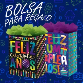 Bolsa Regalo Empaque Obsequio Fiesta Feliz Cumpleaños
