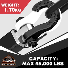 AUTOBOTS Tigertooth D Ring Shackles 45,000lb Break Strength, 3/4”Shackle D Rings Heavy Duty with 7/8 Pin for Tow Strap Winch Offroad Vehicle Recovery Accessories White