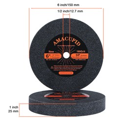 Deburring Wheels Nylon Fiber Buffing Wheel 6 inch 9P Hardness. for Bench Grinder Polishing Machine. Silicon Carbide Abrasive. Polishing Stainless Steel, etc. 1/2 inch Arbor, 180 Grit