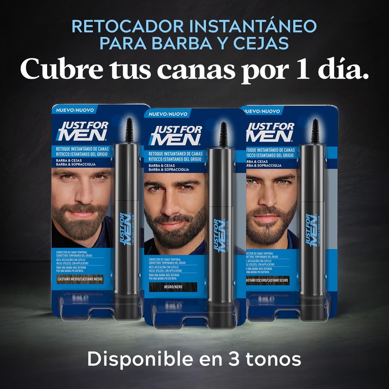 Just For Men Retoque Instantáneo de Canas y Cejas Castaño