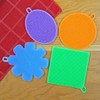 Silicone Dish Washing Sponge Scrubber Set 4 Pot Pan Cleaning