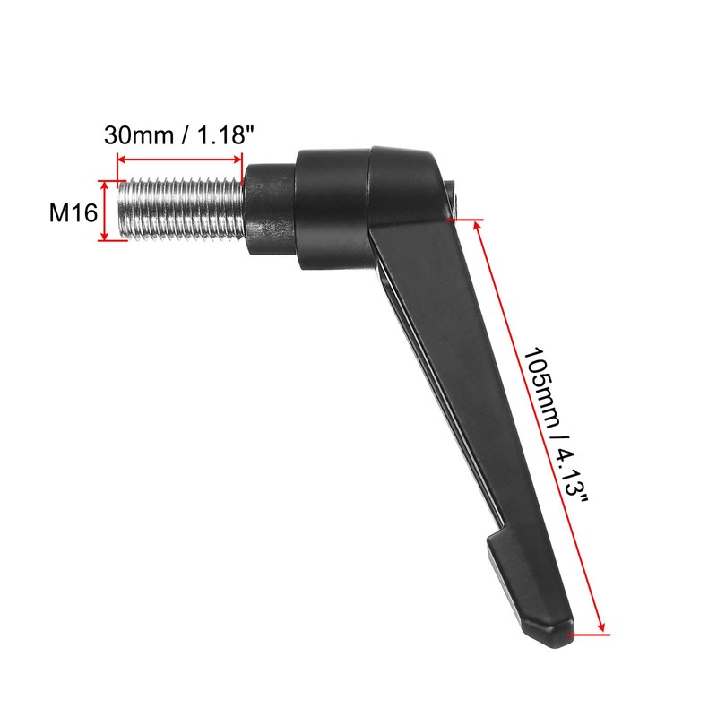 sourcing map Adjustable Clamping Lever Handle M16 x 30mm Metric