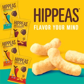 Hippeas Chickpea Puffs, Groovy White Cheddar, 1.5 Ounce (Pack of 1), 6g Protein, 4g Fiber, Vegan, Gluten-Free, Crunchy, Plant Protein Snacks