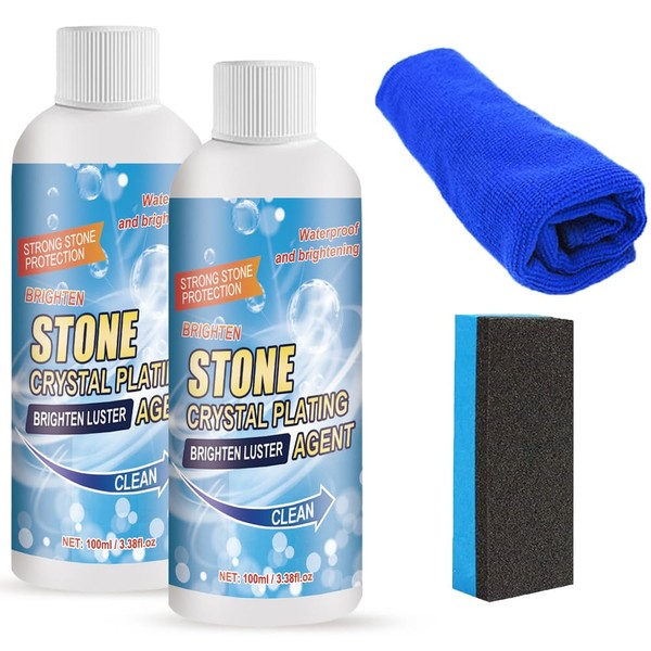 2PCS Stone Crystal Plating Agent, Nano Stone Crystal Plating Agen, Marble Cleaner Stain Remover