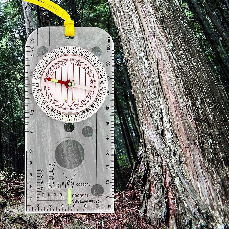 Shiwaki Navigation Compass, ABS Plastic, Adjustable Declination, Waterproof, Lightweight, Map