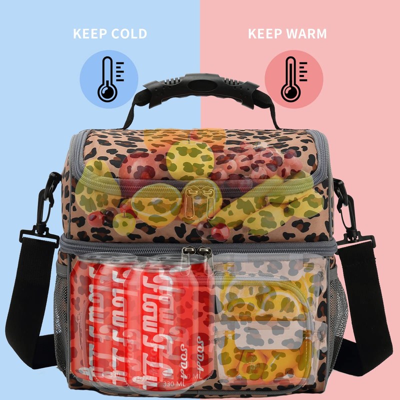 FlowFly Double Layer Cooler Insulated Lunch Bag Adult Lunch Box