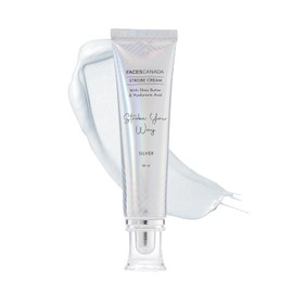 FACESCANADA Strobe Cream - Silver, 30Ml Primer + Highlighter + Moisturizer Shea Butter & Hyaluronic Acid Intense Hydration Flawless Radiant Dewy Skin Illuminating & Glowing Makeup Base