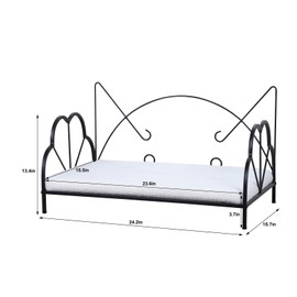 AFBKSS&BB Metal Cat Beds, Dog Sofas, Medium & Small Pet Beds, Strong Iron Frame Pet Sofas with Washable Cover (White)