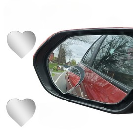 Heart Shaped Blind Spot Mirrors for Cars – Convex Rearview Mirror for Enhanced Safety – Universal Fit Stick-On Side Mirror with Cute Heart Design – Perfect for Cars, SUVs, Trucks