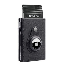 Airtag Wallet Men Smart Wallet Slim Minimalist RFID Front Pocket Wallet with Airtag Holder Metal Money Card Holder